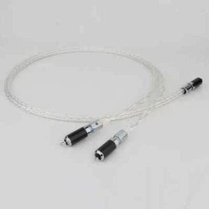 OCC Silver Plated Audio Cable RCA to 2 RCA Plug Hi-end Signal Interconnect Wire - Picture 1 of 5
