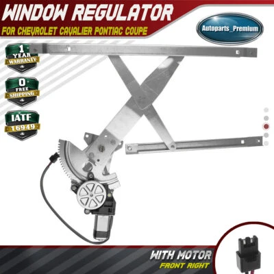 Regulador de ventana eléctrica delantero derecho derecho con motor para Chevy Cavalier Pontiac Coupé Foto 1 de 4
