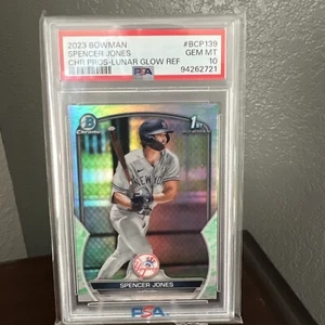 2023 Bowman - Chrome Prospects Lunar Glow #BCP-139 Spencer Jones, PSA 10 - Picture 1 of 3