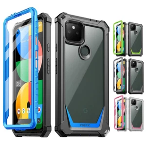 For Google Pixel 5A 5G Case with Screen Protector Shockproof Phone Cover - Picture 1 of 12