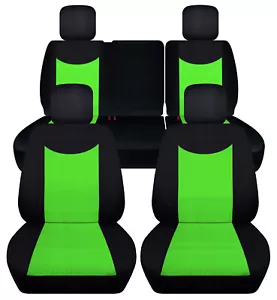 Front+Rear blk-green custom fit car seat covers fits JK wrangler 4dr 2007-2018 - Bild 1 von 10