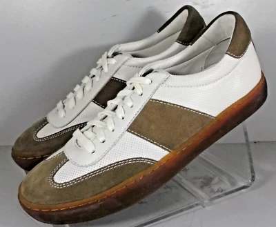 246800 SP50 KEMPTON MEN'S SHOES SIZE 9 M WHITE / BROWN LEATHER JOHNSTON & MURPHY - Image 1 of 4