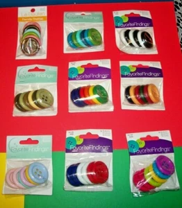 FAVORITE FINDINGS BIG BUTTONS 6 PER PACKAGE  Several to  Choose from - All New - Picture 1 of 10