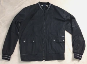 Vintage Pierre Bonee Size S Black Bomber Varsity Jacket Full Zip Pockets Unisex - Bild 1 von 7