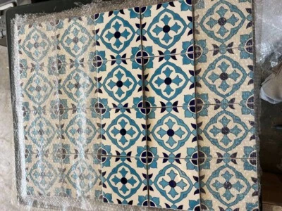 Azulejos de cerámica. Importado Mediterráneo/Pintado a Mano 6x6 | 92 Total 23 Pies Cuadrados Foto 1 de 3