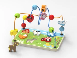 Viga Toys Farm Animal Maze Puzzle with Wooden Beads & Colored Wire - 425541 - Picture 1 of 1