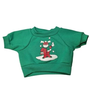 Sudadera Muñeca Oso Vintage Doble Cara Invierno Navidad Verde Nieve Vestir - Imagen 1 de 5
