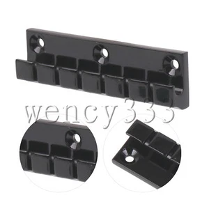 Schwarz Zinklegierung Sattel Brücke Saitenhalter für 6-saitige E-Gitarre Hard Tail - Bild 1 von 6