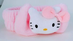 Sanrio Hello Kitty Headband Spa Hairband Shower Elastic Plush Head Band Cute Bow - Picture 1 of 8
