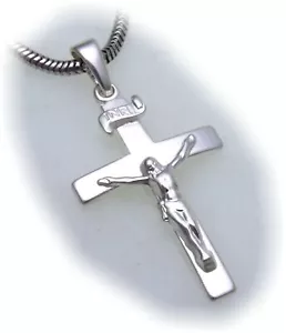 Colgante Cruz Jesús Auténtica Plata 925 31 mm Mate Calidad Plata Esterlina Unisex - Imagen 1 de 2
