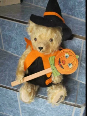 Helloween Teddy Hermann, neu unbespielt mit Blasebalg Spielzeugkürbis - Bild 1 von 4