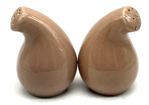 Mid Century Metlox Heyday Salt Pepper Shakers 1950s Taupe Brown - Picture 1 of 6