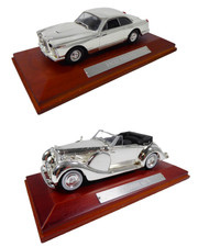 Set of 2 cars 1:43 LAGONDA LG6 + FACEL Vega FV Atlas Silver diecast SC11