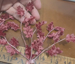 vintage millinery fern velvet leaves hand wrapped english rose 1 spray Japan - Picture 1 of 4
