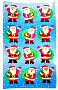 Sandylion CHRISTMAS SANTA Scrapbook Maxi Stickers A 16 Vintage Out of Print - Picture 1 of 1