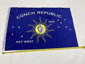 Key West 2x3ft Silk Screen Printed Flag of Conch Republic Conchs Flag 2'x3' Flag - Picture 1 of 9