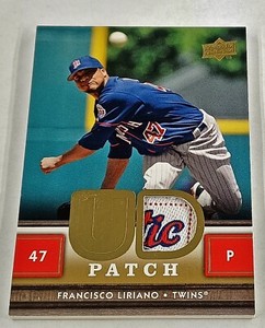 2008 Upper Deck Francisco Liriano Laundry Tag Patch Game Used Authentic Jersey