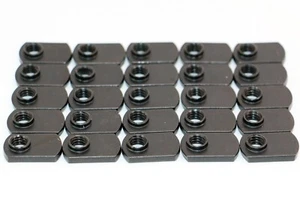 8020 EQUIVALENT BLACK STEEL FLAT T-NUT PACK/25 #4328-25 - Picture 1 of 4