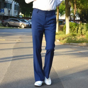 Hommes Évasé Patte D’Éléphant Slim Pantalon Stretch Affaires Bootcut Habillé - Picture 1 of 17