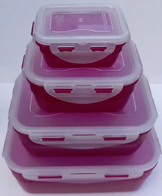 LOCK&LOCK 4er-Set Dosen beere ineinander stapelbar 170ml-2,1Liter B-Ware Boxen - Bild 1 von 2