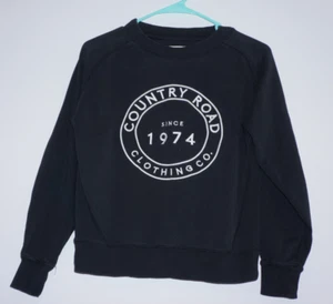 Country Road CR Logo Sweatshirt Black XXS - Picture 1 of 4