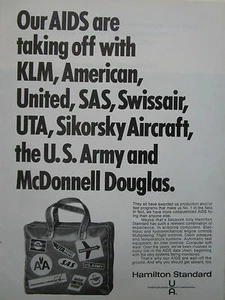 12/1970 PUB HAMILTON STANDARD AIDS AIRBORNE COMPUTER UTA SAS UNITED KLM ARMY AD - Picture 1 of 1