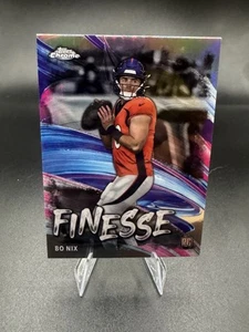 2024 Topps cromo Bo Nix Finesse Lazer refractor #F-4 (RC) Denver Broncos - Imagen 1 de 2