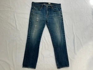 AG Made in USA Mens Distressed Straight Leg Medium Wash Jeans Sz 36 - Picture 1 of 13