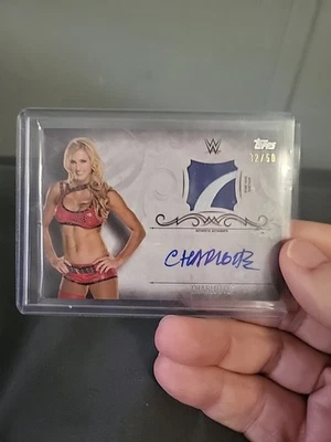 2016 topps wwe undisputed Charlotte Flair Patch Auto /50 - Image 1 of 4