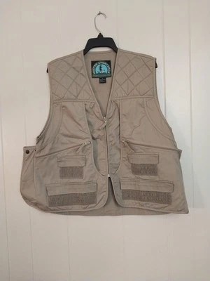 Master Sportsman Hunting Vest Medium Khaki Shooting Ammo Pocket Quilted Chest - Image 1 of 4