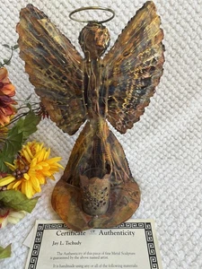 Jay L. Tschudy Angelica 1997 signierte Kupfer Engel Skulptur 180/500 天使 メタルアート COA - Bild 1 von 15