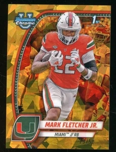 Tarjeta de hielo dorada Bowman U 2024 cromada #126 Mark Fletcher Jr 1st Bowman Miami #23/50 - Imagen 1 de 2
