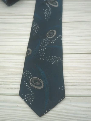 Corbata Bugle Boy Vintage Corbata Ajustada Azul Diseño Abstracto Foto 1 de 4