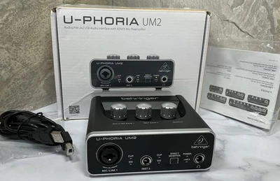 Behringer U-PHORIA UM2 Audiophile 2x2 Xenyx Mic & Instrument Preamplifier - Image 1 of 4