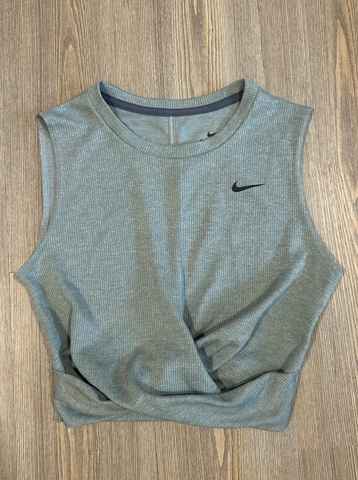NUEVO - Camiseta sin mangas de entrenamiento Nike Dri-Fit (para mujer XS, gris jaspeado, 930493-063) Foto 1 de 4