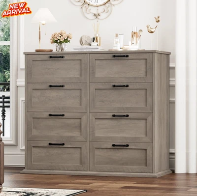 Comoda Para Habitacion Gris De Madera Con 8 Cajones Muebles El Dormitorio Ropa - Image 1 of 4