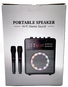 Portable Speaker HiFi Stereo Sound With UHF Dynamic Microphone - New - Picture 1 of 4
