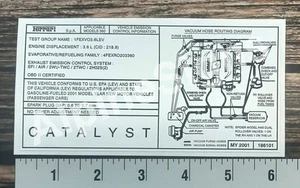 Ferrari 360 Catalyst My 2001 186101 Air Cleaner Emission Label Sticker Decal - Bild 1 von 1