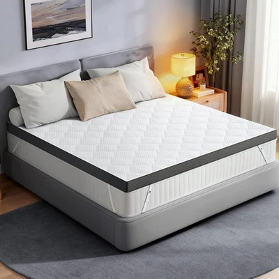 Extra Firm Mattress Topper: Queen Size 3 Inch, High Density Bed Topper, Extra Su