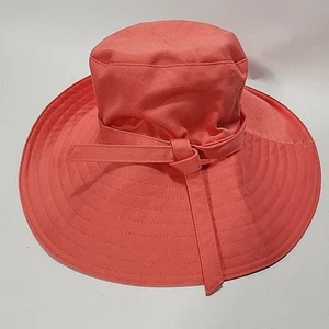 Banana Republic Canvas Bucket Hat Coral Color 100% Cotton Clean - Picture 1 of 4