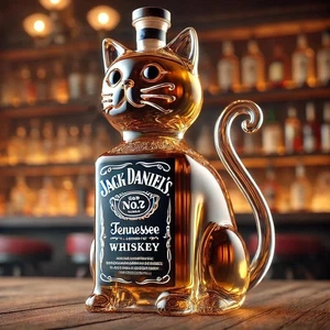 Kleine Katze Whiskyflasche Einzigartige Tierglas Whiskyflasche Karaffe Dekoratio - Bild 1 von 7