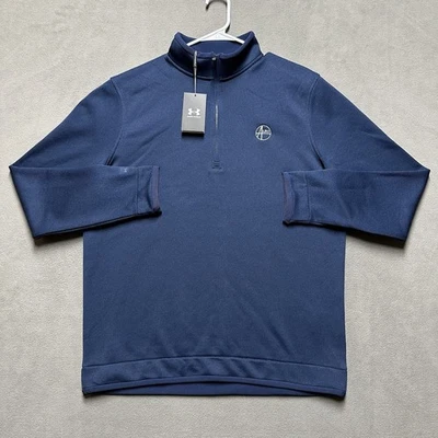 Nuevo con etiquetas Pullover Under Armour Para Hombres Grande Azul Marino Suéter Polar Golf Tormenta Suelto Foto 1 de 4