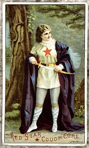 Red Star Cough Cure Treat's Drug Store Adrian MI Advertisement Trade Card B874 - Picture 1 of 4