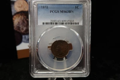 1872 Indian Head Small Cent. PCGS Graded MS63 BN. Store # 08500 - Image 1 of 3