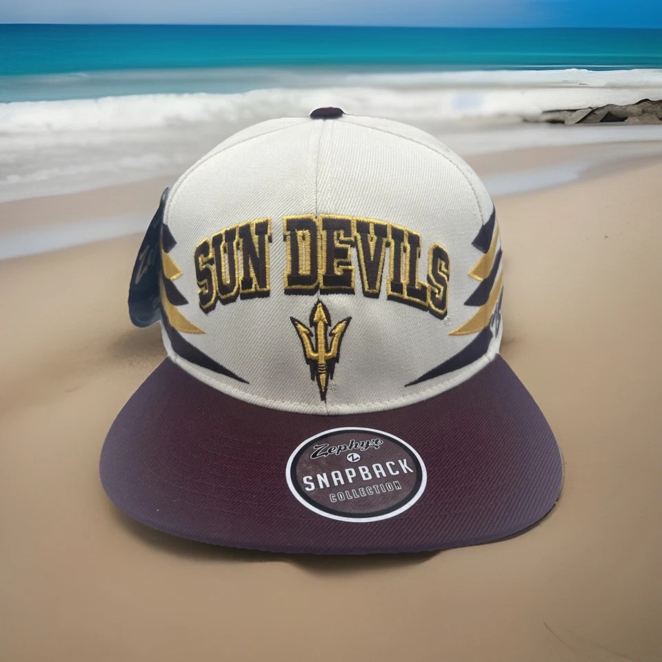 ASU Sun Devils Hat Zephyr Z Retro Diamond Cut Performance Snapback Cap H94 - Image 1 of 4