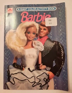 Vintage used 1991 Barbie Giant Color/Activity Golden Book. Pink name on cover - Picture 1 of 12