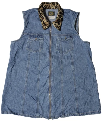 Chaleco Denim Cuello Leopardo Maternidad DE Colección paris blues - Mujer Grande EE. UU. Foto 1 de 4