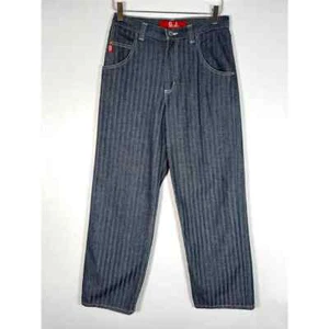Guess Jeans Jugend Herringbone gerades Bein 16 blau entspannte Passform flache vorne - Bild 1 von 6