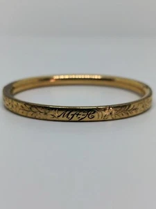 Vintage 12k Gold Filled GF Small Bangle Bracelet 5.5" - Picture 1 of 7