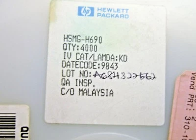 LOTE DE 20 PIEZAS HSMG-H690 HP CHIP LED 1,6 MM X 0,8 MM MONTAJE EN SUPERFICIE CHIP ABATIBLE LED VERDE Foto 1 de 4